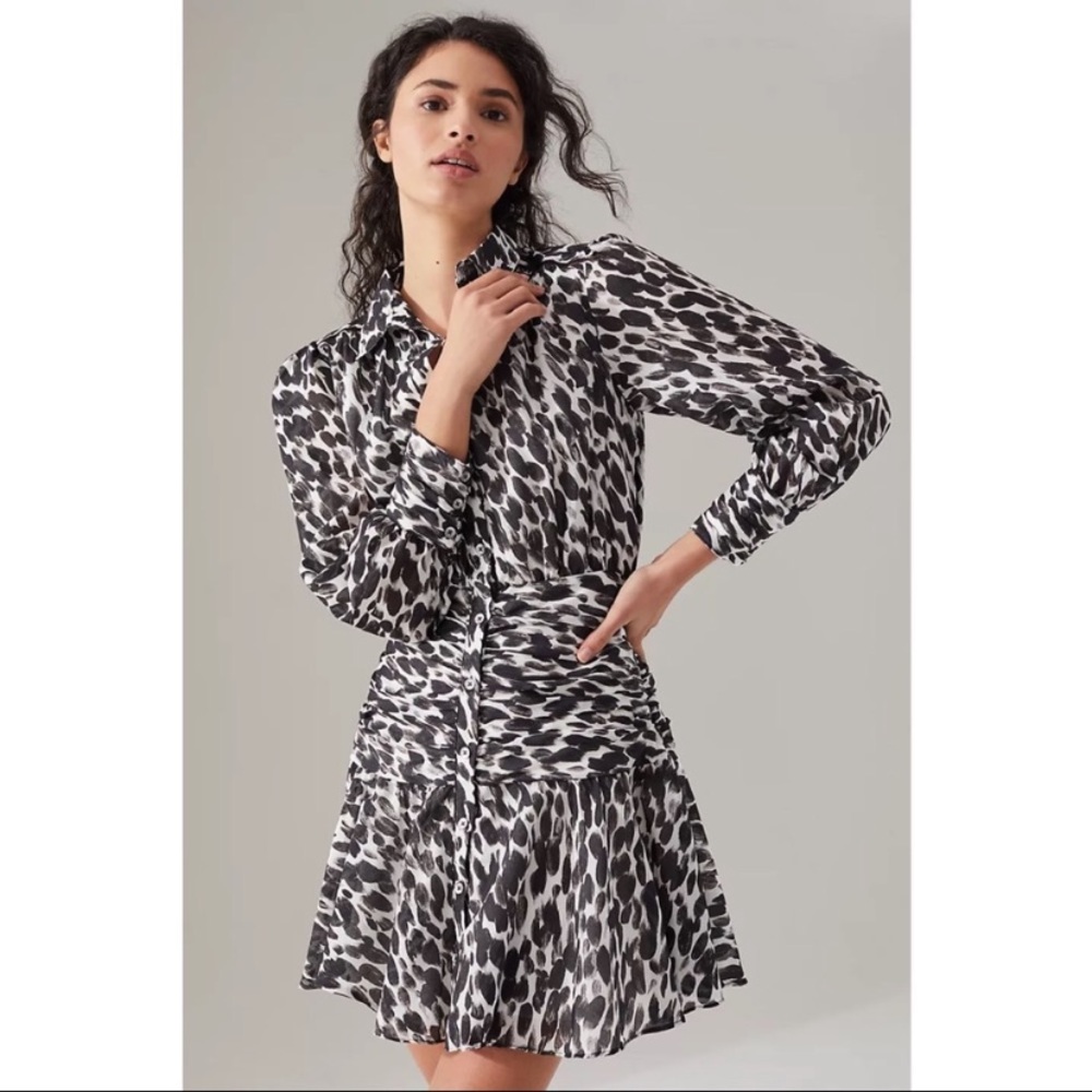 Anthropologie Maeve Semele Leopard Mini Dress size 12